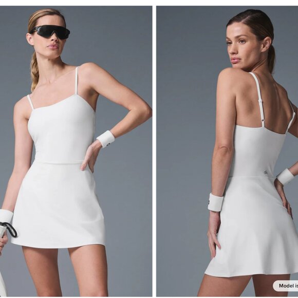 ALO YOGA - Alosoft Courtside Tennis Dress - WHITE - XXS - Picture 1 of 5